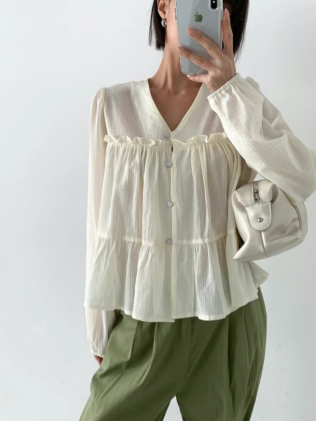 ALICE S CLOSET直郵韓國代購㊣女裝新款推薦25春夏襯衫蕾絲衫ALICE S CLOSET襯衫/蕾絲衫