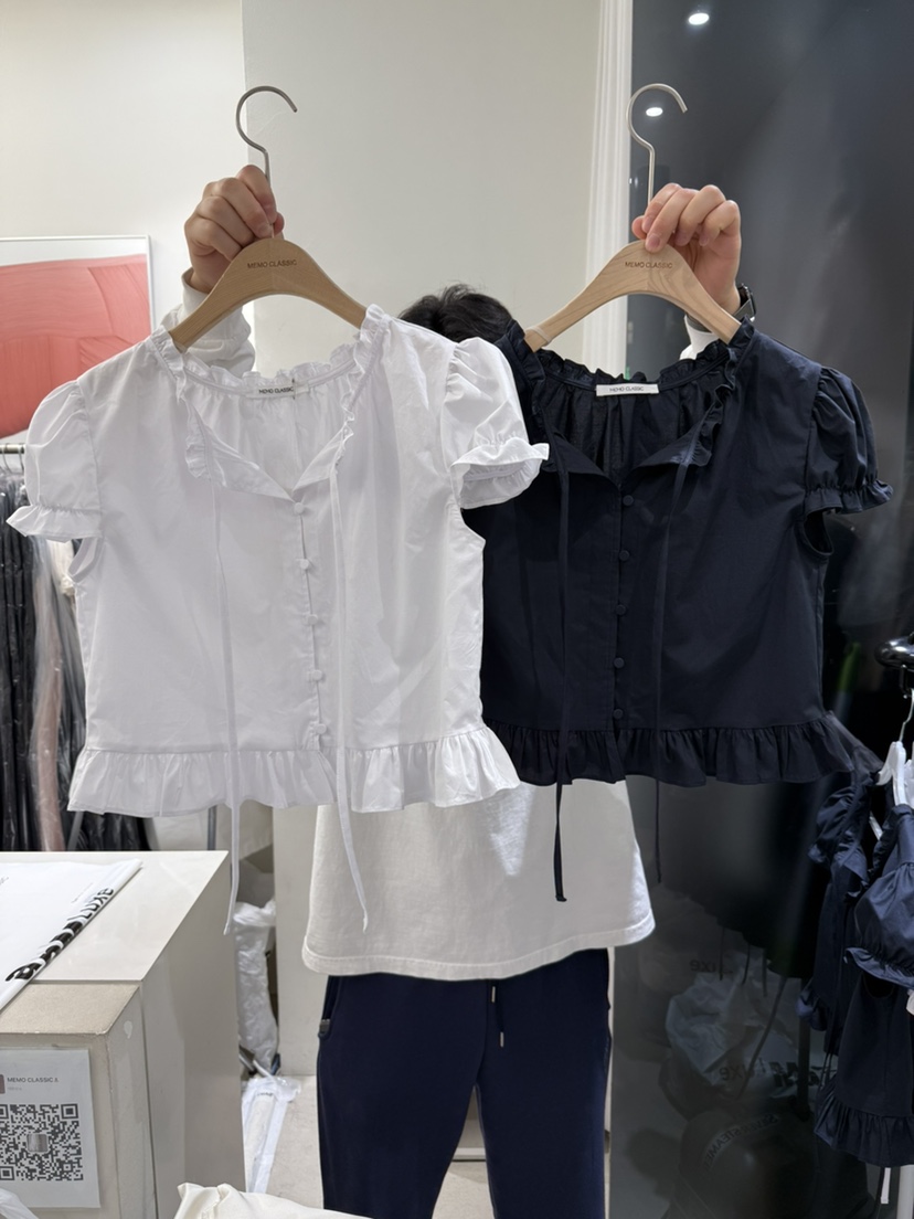 MEMO CLASSIC韓國㊣直郵東大門代購女裝新品休閑襯衫蕾絲衫MEMO CLASSIC襯衫/蕾絲衫