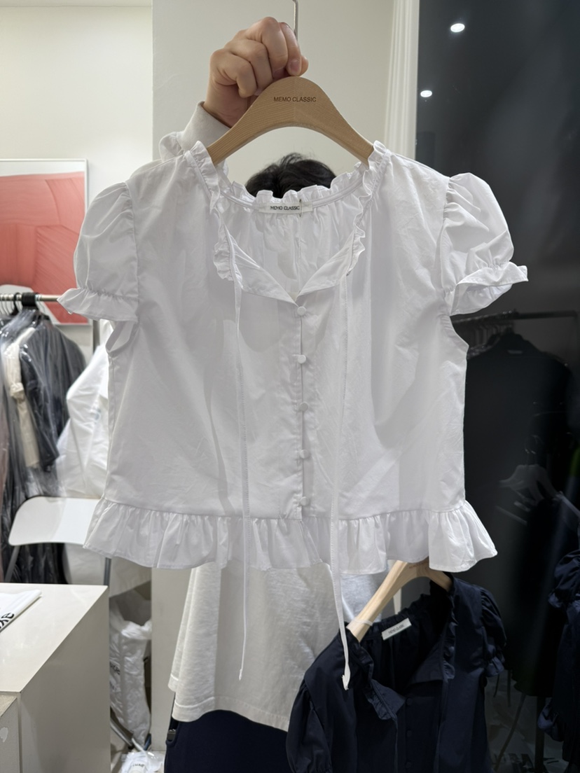 MEMO CLASSIC韓國㊣直郵東大門代購女裝新品休閑襯衫蕾絲衫MEMO CLASSIC襯衫/蕾絲衫圖色2