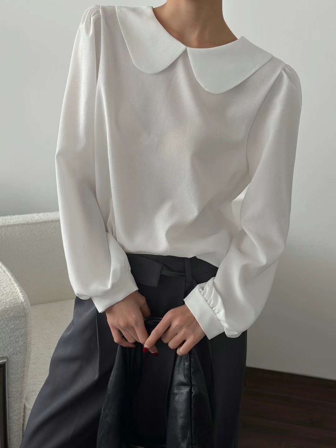 ALICE S CLOSET韓國直郵㊣東大門實拍女裝新款推薦襯衫蕾絲衫圓領ALICE S CLOSET襯衫/蕾絲衫