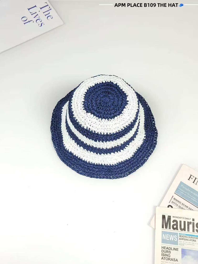 THE HAT-P韓國㊣直郵東大門代購女裝新品25春夏休閑帽子條紋THE HAT帽子