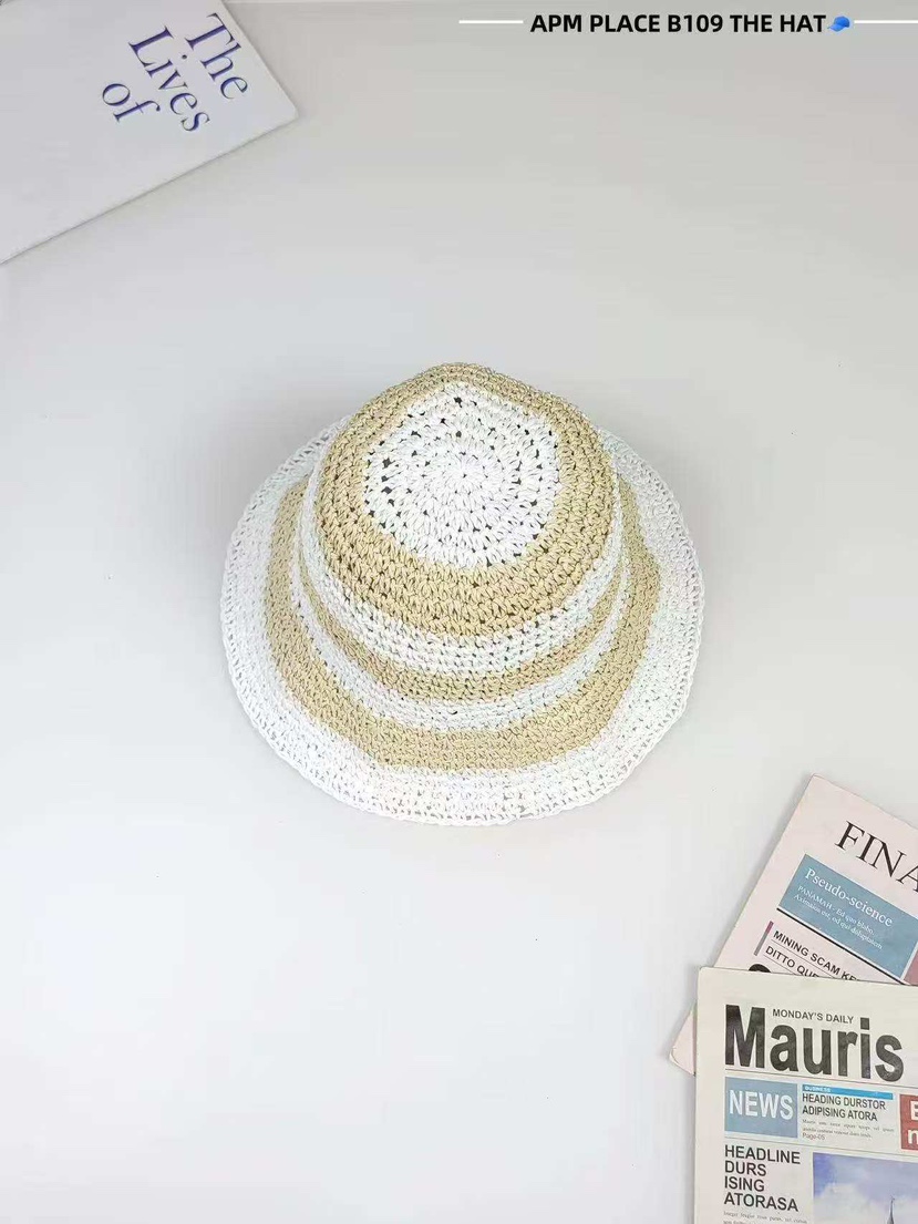 THE HAT-P韓國㊣直郵東大門代購女裝新品25春夏休閑帽子條紋THE HAT帽子圖色2