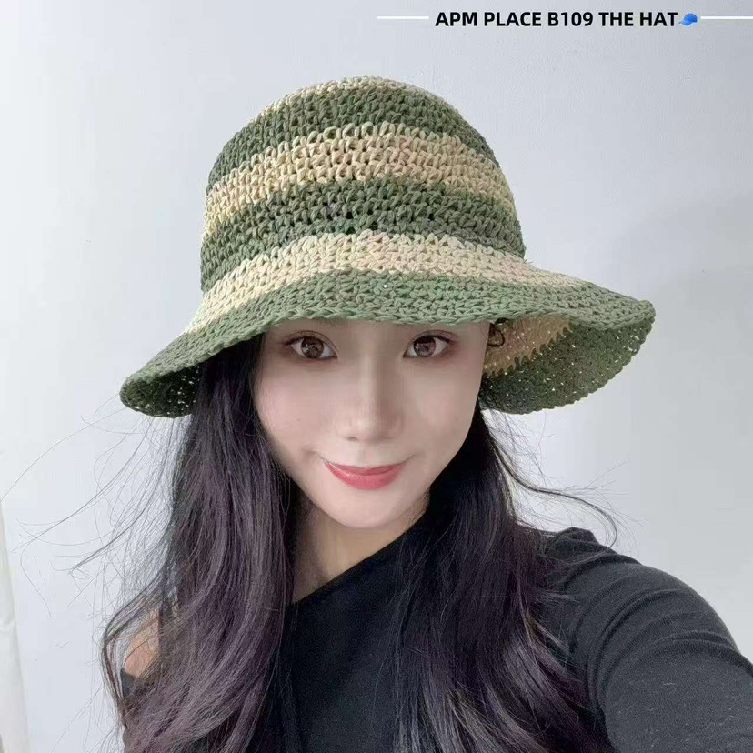 THE HAT-P韓國㊣直郵東大門代購女裝新品25春夏休閑帽子條紋THE HAT帽子圖色3