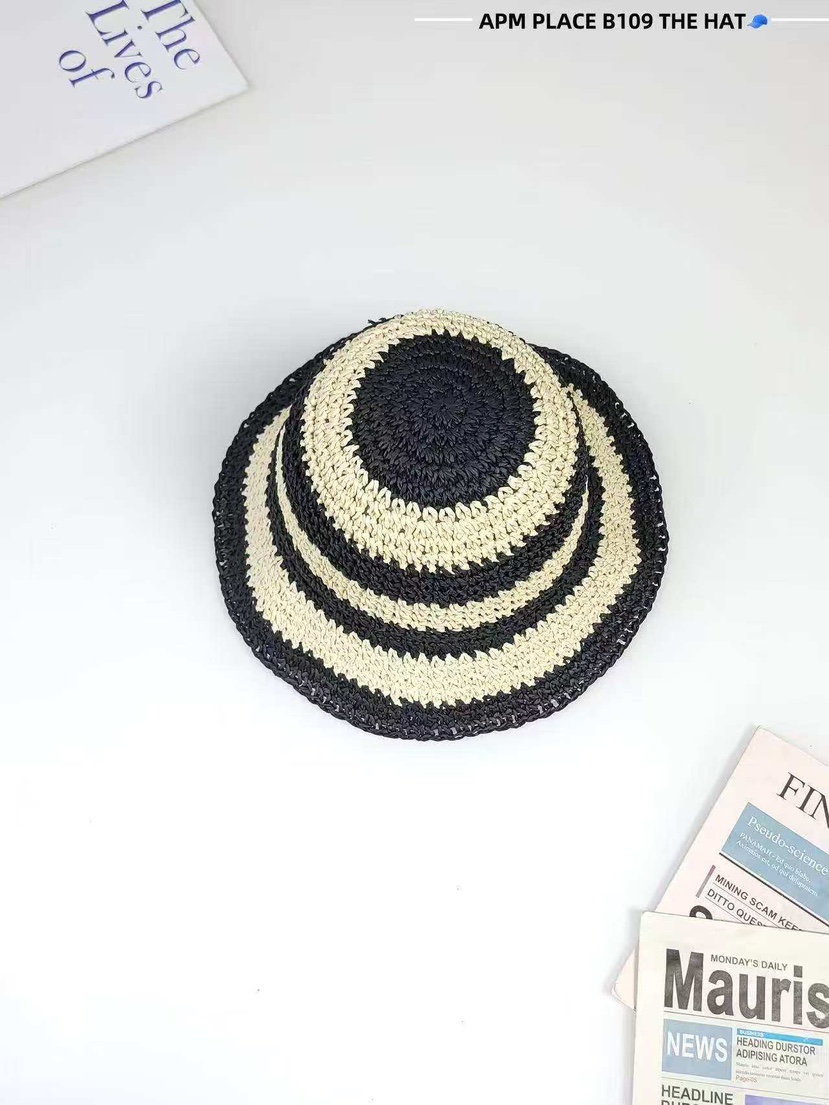 THE HAT-P韓國㊣直郵東大門代購女裝新品25春夏休閑帽子條紋THE HAT帽子圖色5