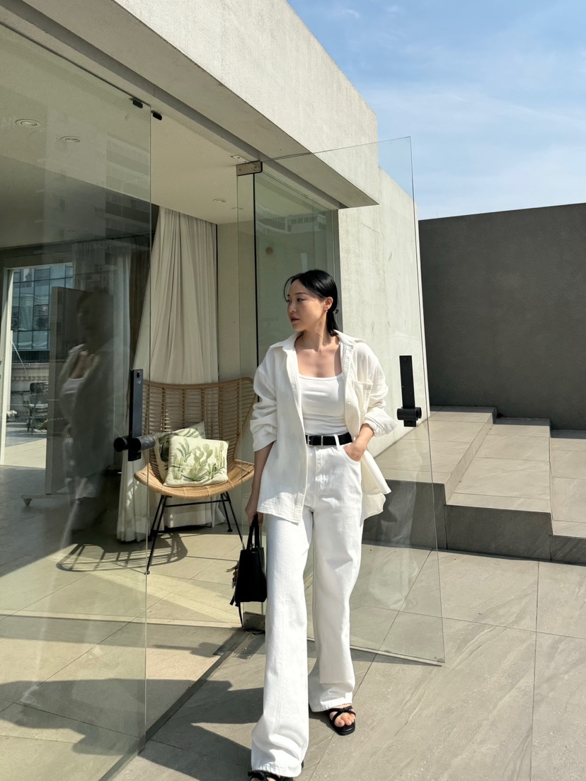 RIAH直郵韓國代購㊣女裝新品熱賣時尚25春夏人氣牛仔褲打折RIAH牛仔褲