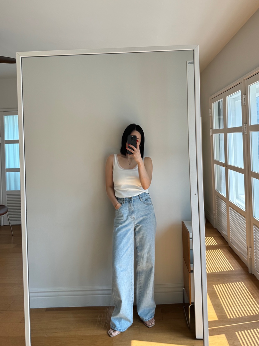 RIAH直郵韓國代購㊣女裝新品熱賣時尚25春夏人氣牛仔褲打折RIAH牛仔褲