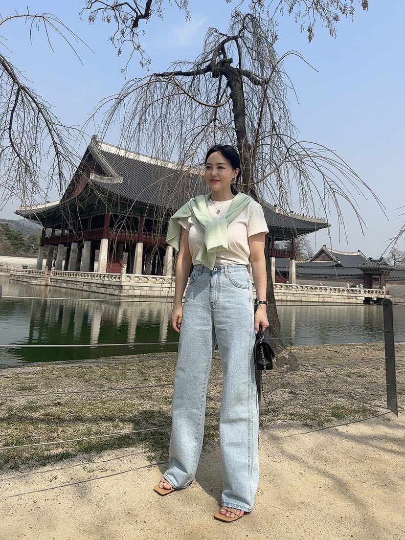 RIAH直郵韓國代購㊣女裝新品熱賣時尚25春夏人氣牛仔褲打折RIAH牛仔褲