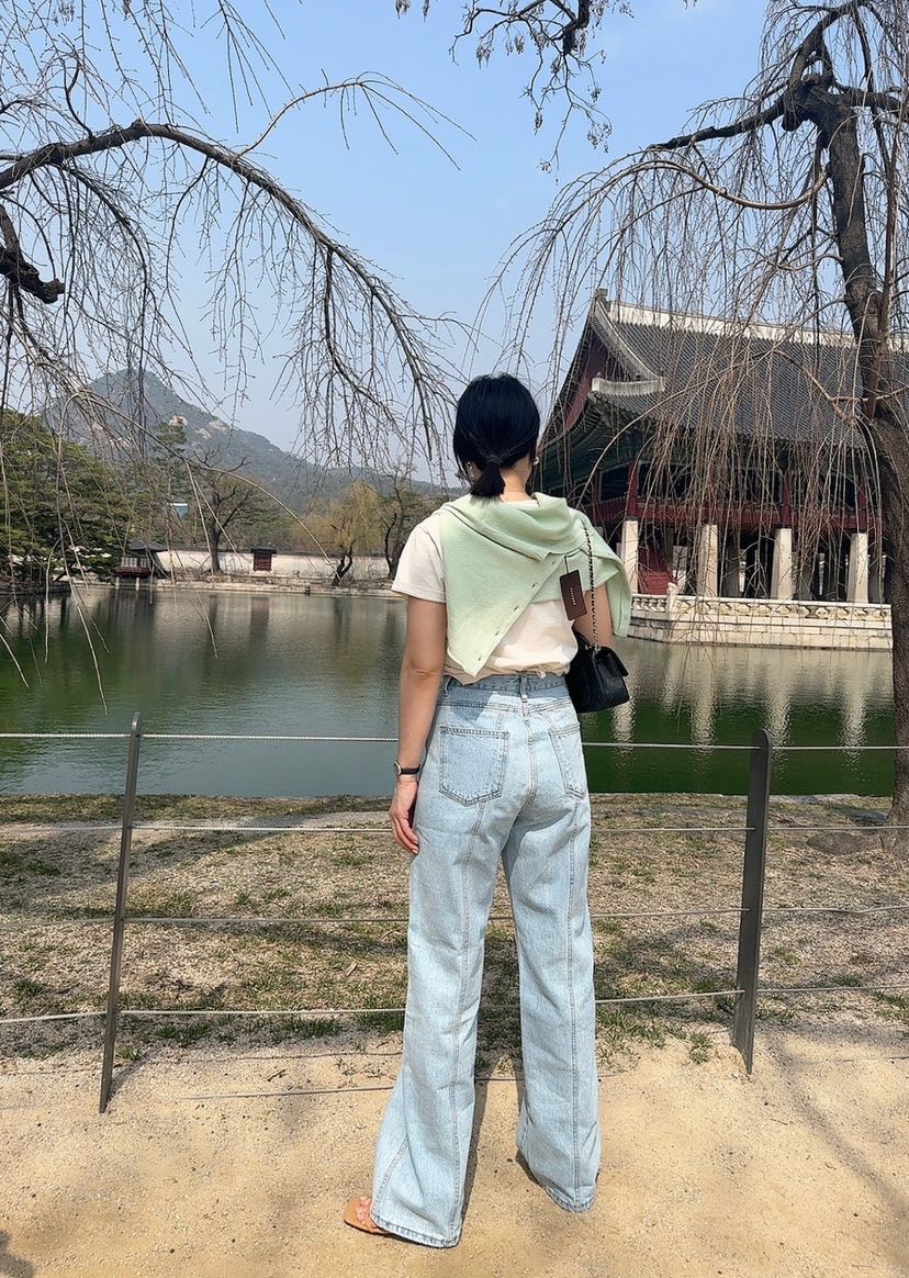 RIAH直郵韓國代購㊣女裝新品熱賣時尚25春夏人氣牛仔褲打折RIAH牛仔褲