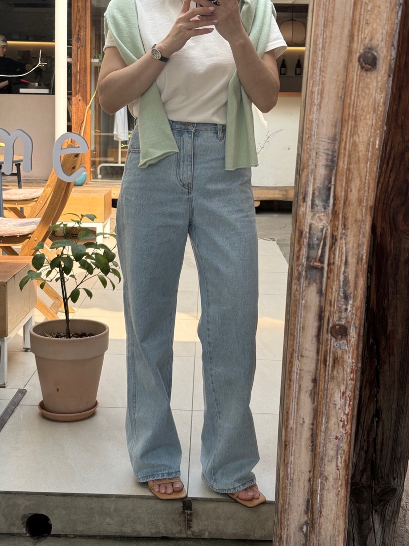 RIAH直郵韓國代購㊣女裝新品熱賣時尚25春夏人氣牛仔褲打折RIAH牛仔褲
