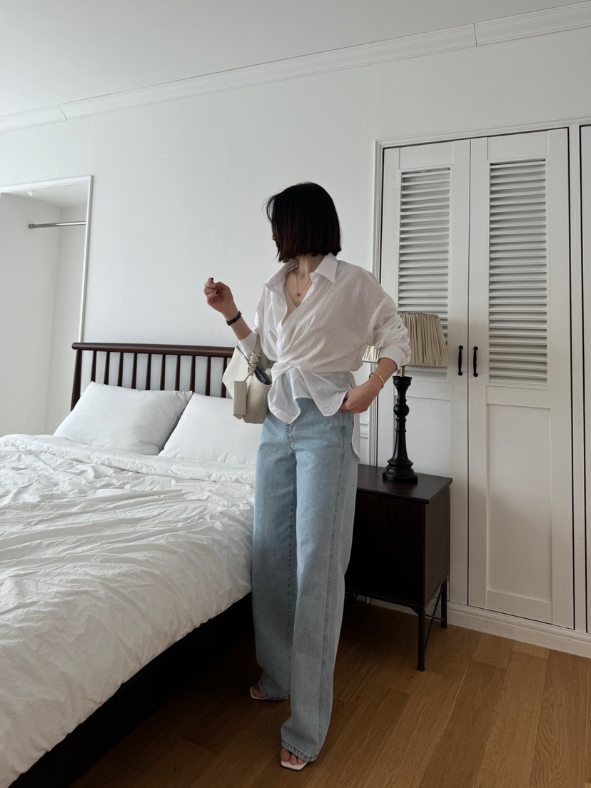 RIAH直郵韓國代購㊣女裝新品熱賣時尚25春夏人氣牛仔褲打折RIAH牛仔褲