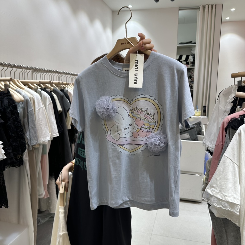 MINI UNNI韓國直郵㊣女裝新款推薦時尚25春夏人氣休閑熱賣T恤MINI UNNIT恤圖色2
