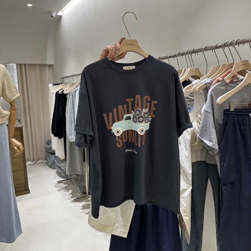 A WANT韓國㊣直郵東大門代購女裝新品25春夏推薦時尚熱賣T恤A WANTT恤圖色2