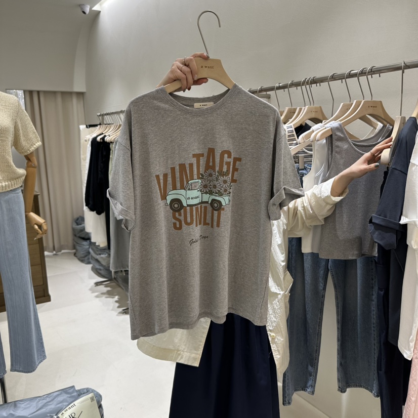A WANT韓國㊣直郵東大門代購女裝新品25春夏推薦時尚熱賣T恤A WANTT恤圖色3