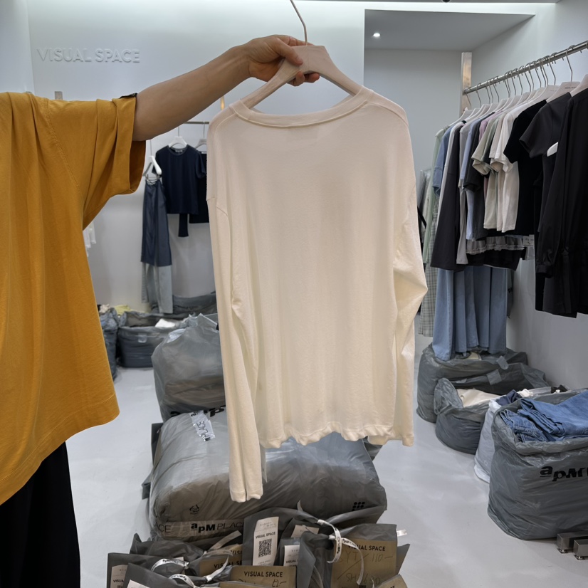 VISUAL SPACE韓國直郵㊣東大門實拍女裝新品人氣25春夏長袖T恤VISUAL SPACE長袖T恤