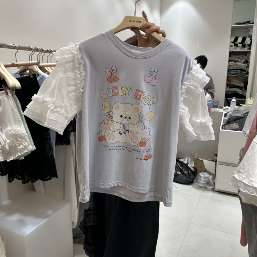 MINI UNNI直郵韓國代購㊣女裝新款25春夏休閑推薦熱賣時尚T恤MINI UNNIT恤圖色2