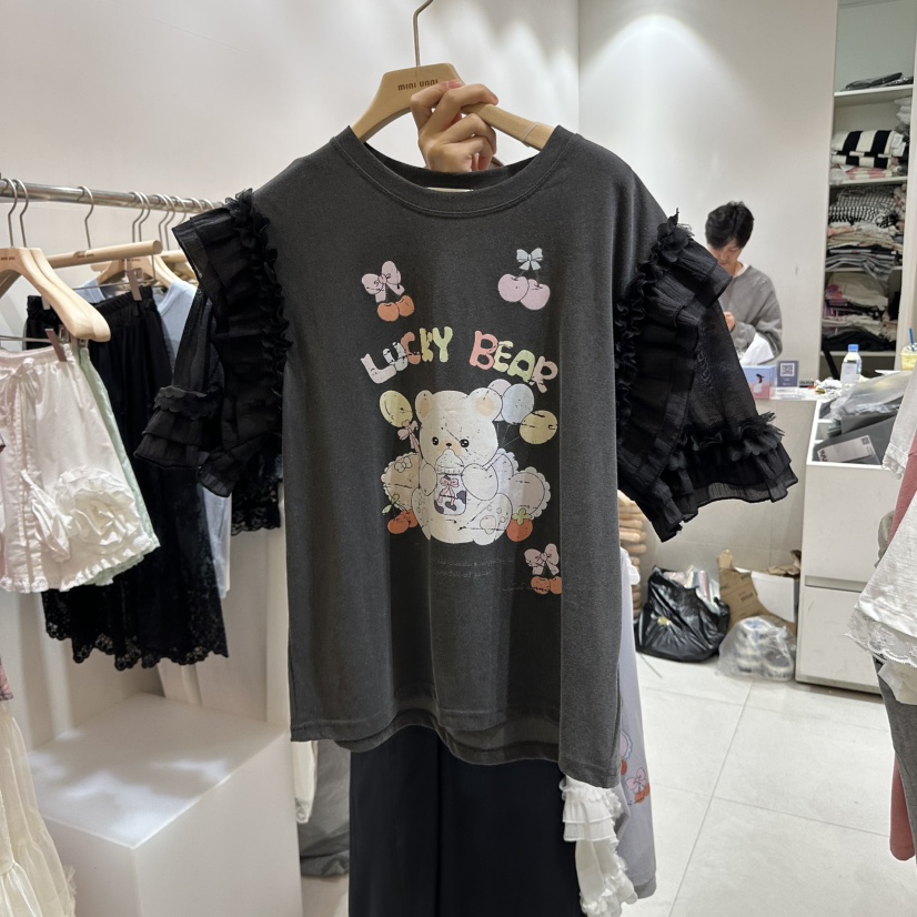 MINI UNNI直郵韓國代購㊣女裝新款25春夏休閑推薦熱賣時尚T恤MINI UNNIT恤圖色3