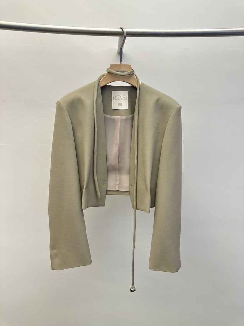 WIDA-P韓國㊣直郵東大門代購女裝新品25春夏熱賣夾克含腰繩WIDA/RENEJ夾克圖色2