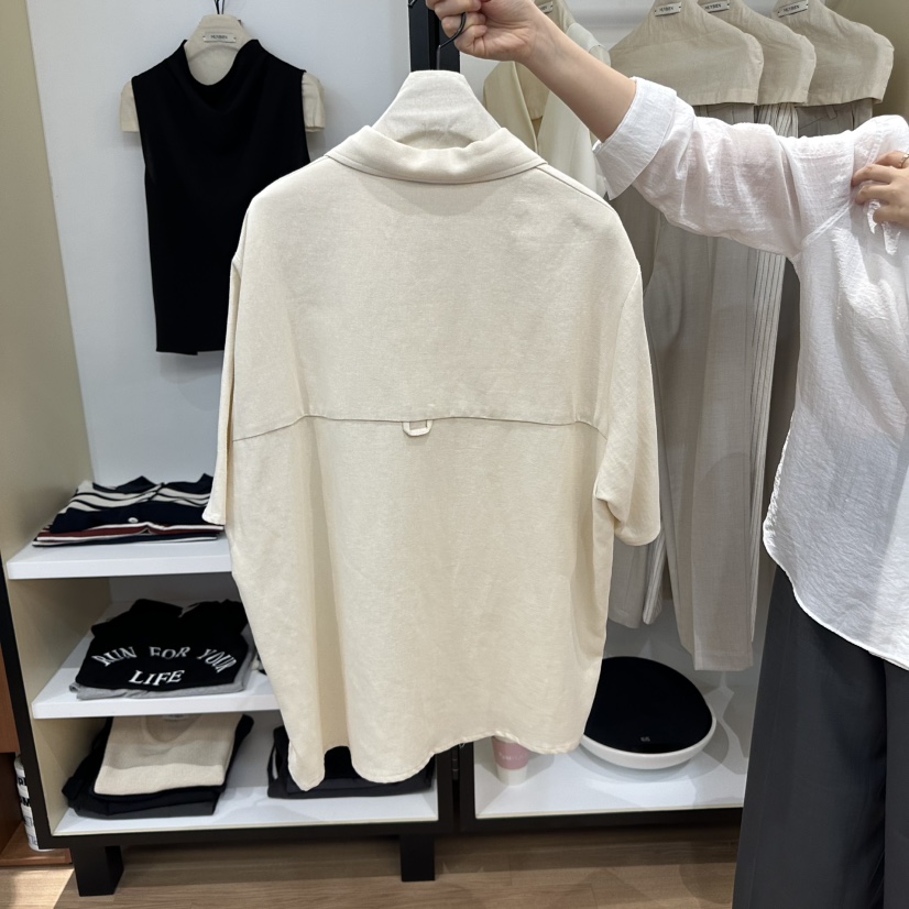MUYBIEN直郵韓國代購㊣女裝新品人氣熱賣25春夏襯衫蕾絲衫亞麻MUYBIEN襯衫/蕾絲衫