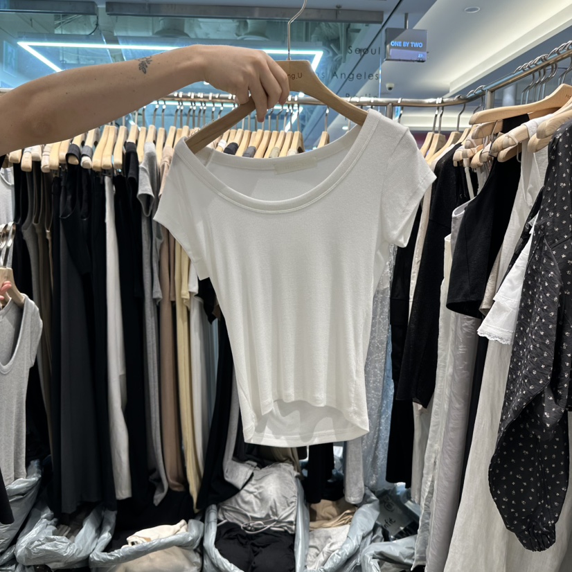 HONG.U直郵韓國代購㊣女裝新品推薦休閑熱賣時尚人氣25春夏T恤HONG.UT恤
