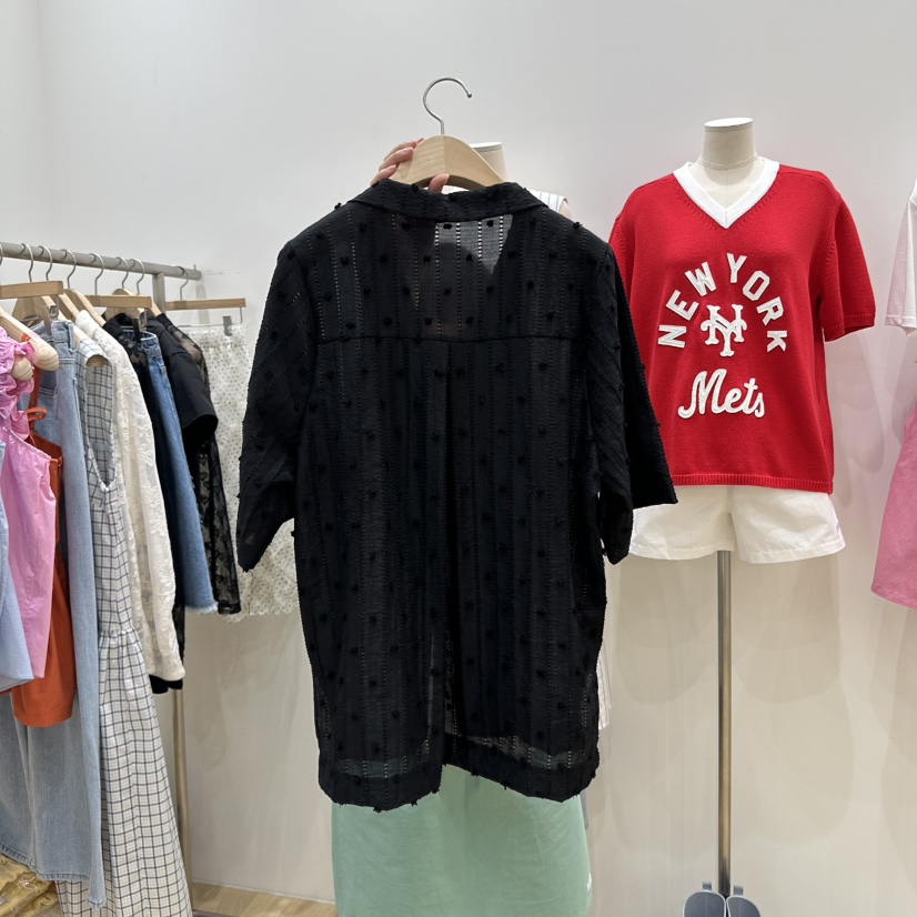 FURE韓國㊣直郵東大門代購女裝新品時尚25春夏襯衫蕾絲衫絨FURE襯衫/蕾絲衫