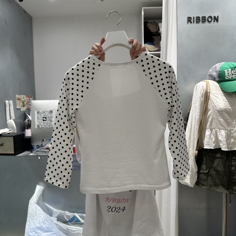 RIBBON韓國直郵㊣東大門實拍女裝新品人氣25春夏推薦長袖T恤RIBBON長袖T恤