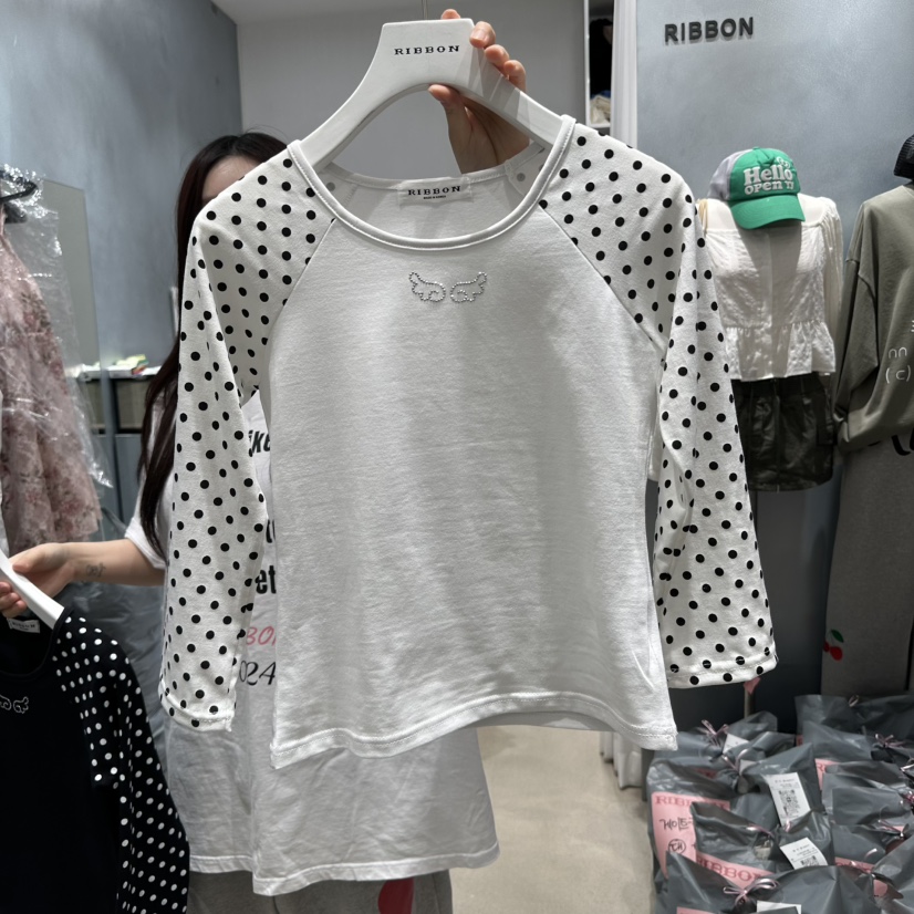 RIBBON韓國直郵㊣東大門實拍女裝新品人氣25春夏推薦長袖T恤RIBBON長袖T恤