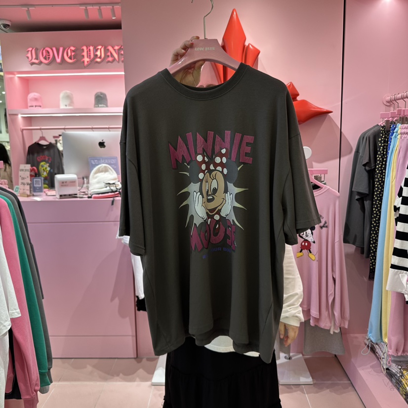 LOVE PINK韓國直郵㊣女裝新品25春夏時尚人氣休閑熱賣推薦T恤LOVE PINKT恤圖色2