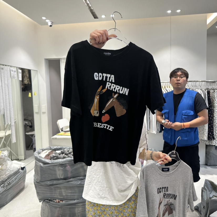 COMBO韓國直郵㊣東大門實拍女裝新品休閑25春夏推薦人氣T恤COM_BOT恤圖色3