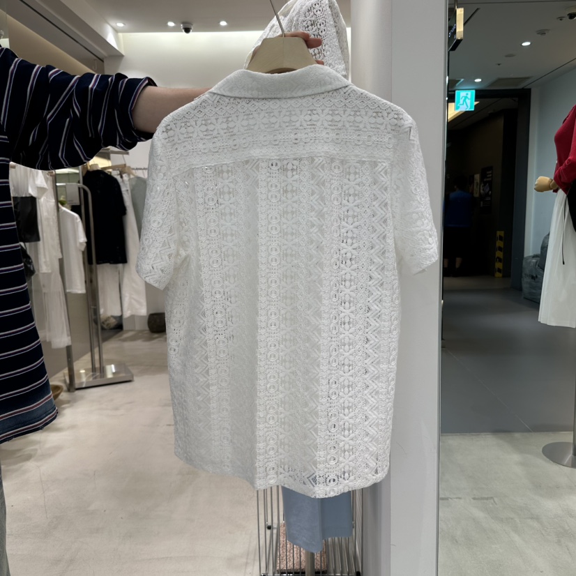 BINUS直郵韓國代購㊣女裝新品休閑時尚人氣熱賣襯衫蕾絲衫蕾絲BINUS襯衫/蕾絲衫