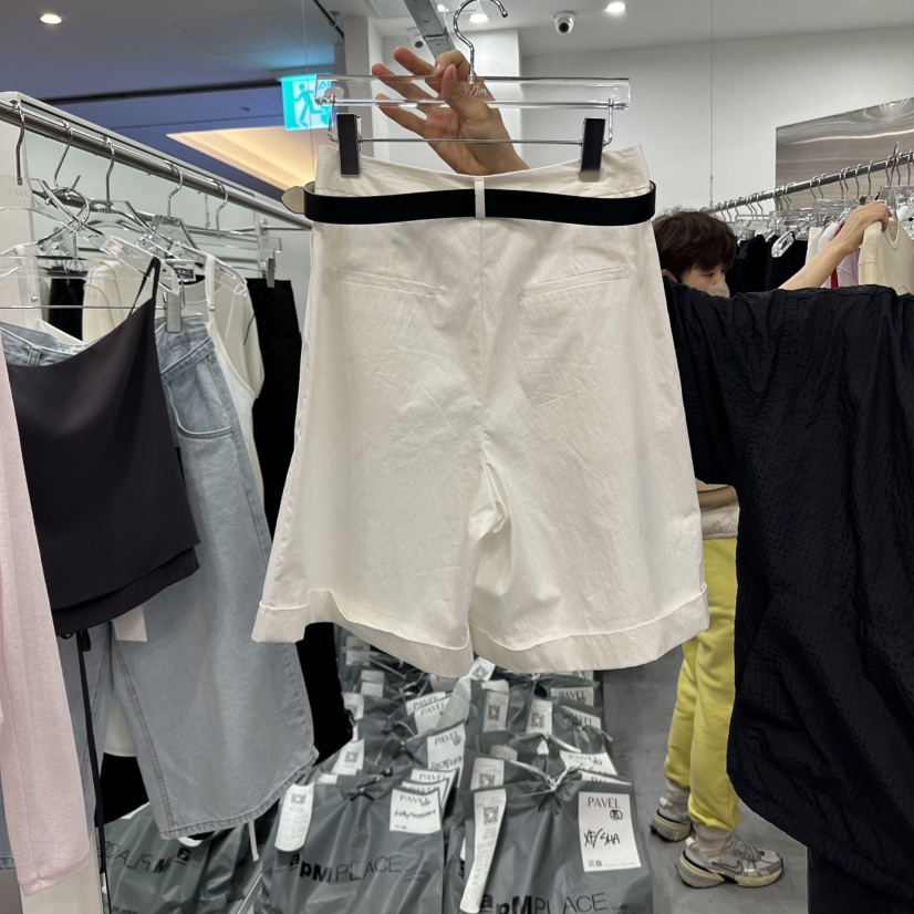 PAVEL韓國直郵㊣女裝新款25春夏推薦時尚休閑人氣短褲不含腰帶PAVEL短褲