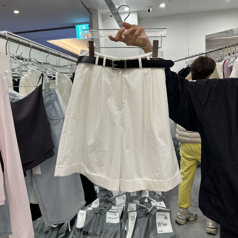 PAVEL韓國直郵㊣女裝新款25春夏推薦時尚休閑人氣短褲不含腰帶PAVEL短褲
