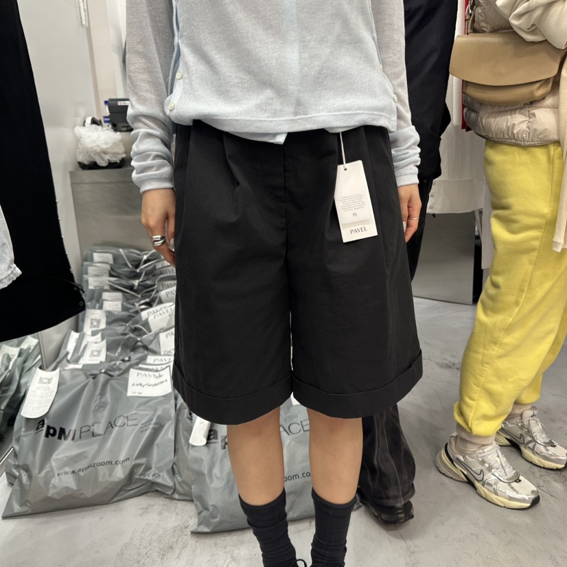 PAVEL韓國直郵㊣女裝新款25春夏推薦時尚休閑人氣短褲不含腰帶PAVEL短褲圖色2