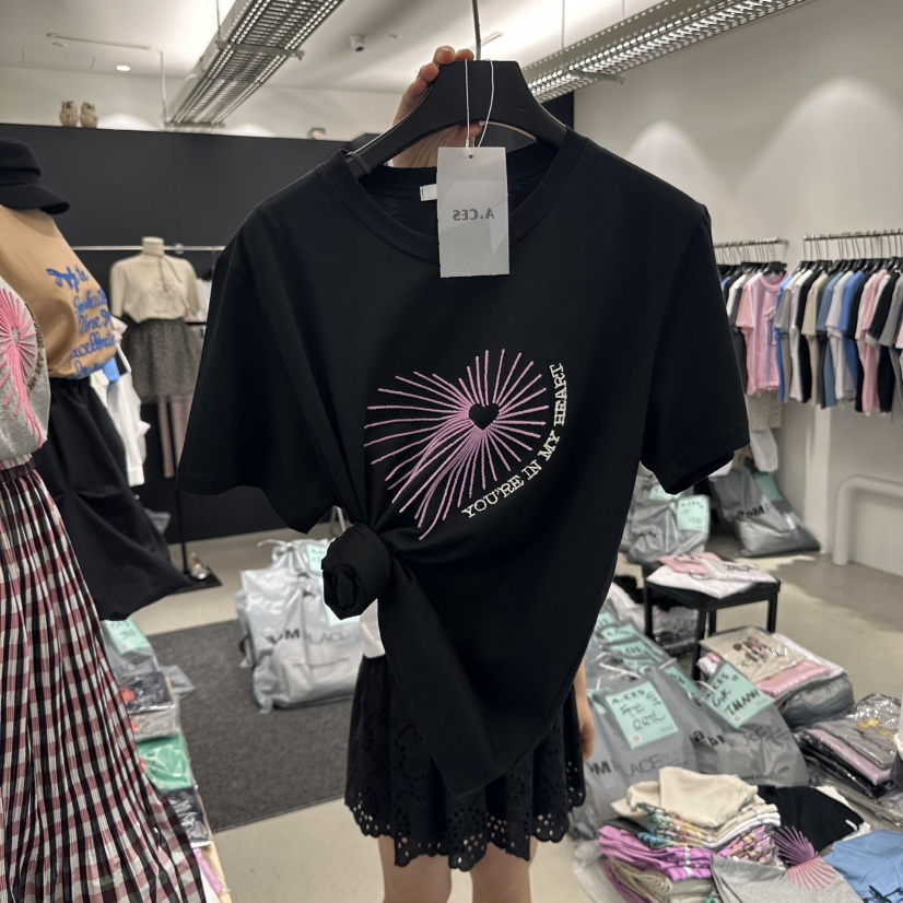 A.CES韓國㊣直郵東大門代購女裝新品休閑推薦25春夏熱賣T恤A.CEST恤圖色3