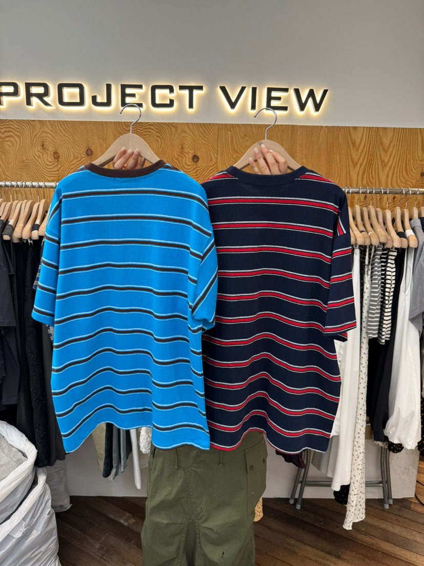 PROJECTVIEW韓國直郵㊣女裝新款25春夏休閑推薦時尚T恤條紋PROJECTVIEWT恤