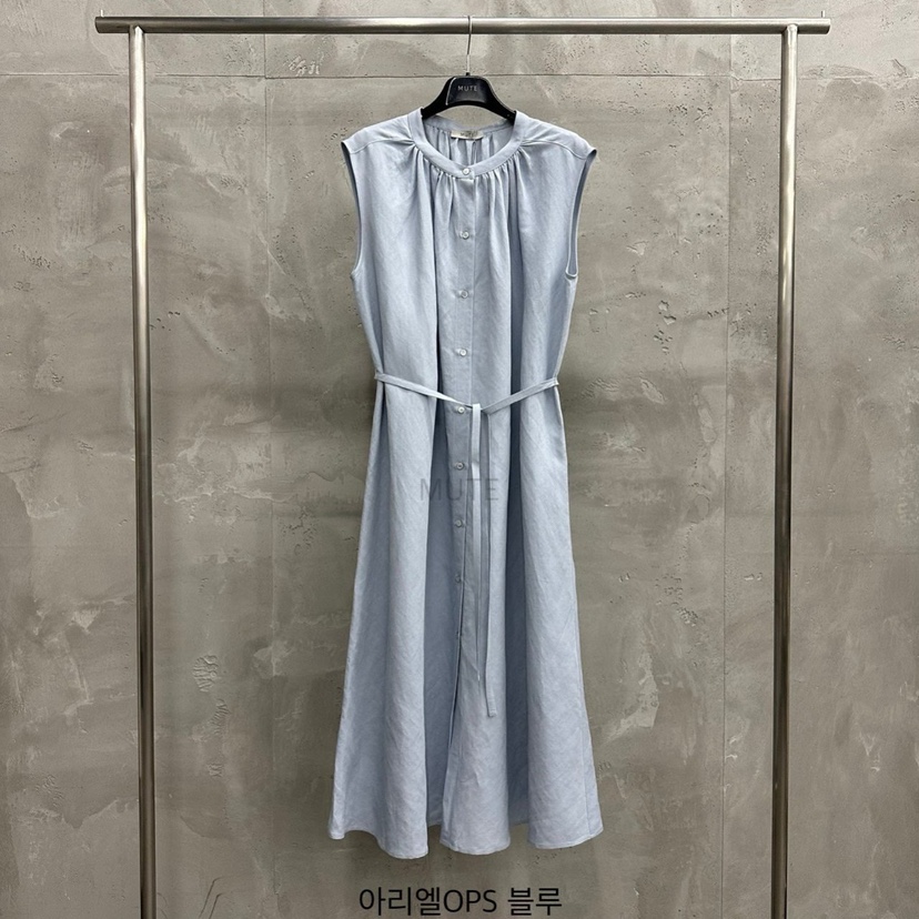MUTE-P韓國直郵㊣女裝新品熱賣推薦25春夏時尚連衣裙含腰繩MUTE連衣裙圖色2