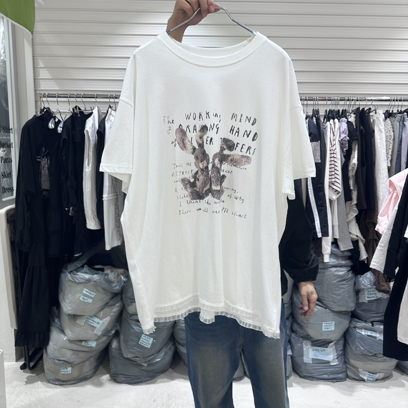 BRICKLANE直郵韓國代購㊣女裝新品時尚25春夏熱賣休閑人氣T恤BRICKLANET恤圖色1