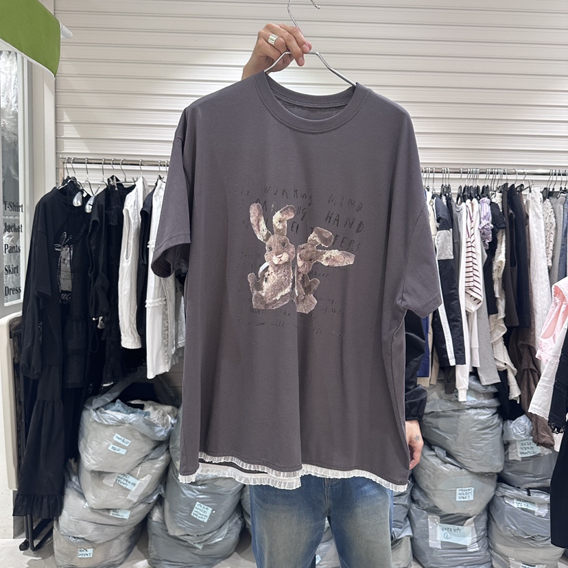 BRICKLANE直郵韓國代購㊣女裝新品時尚25春夏熱賣休閑人氣T恤BRICKLANET恤圖色2