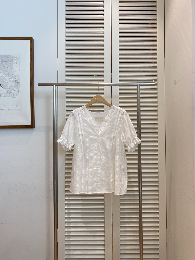 FAVE-L直郵韓國代購㊣女裝新品時尚25春夏人氣推薦襯衫蕾絲衫FAVE-L襯衫/蕾絲衫