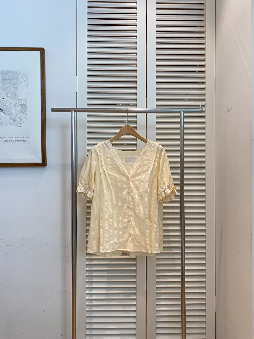 FAVE-L直郵韓國代購㊣女裝新品時尚25春夏人氣推薦襯衫蕾絲衫FAVE-L襯衫/蕾絲衫圖色2