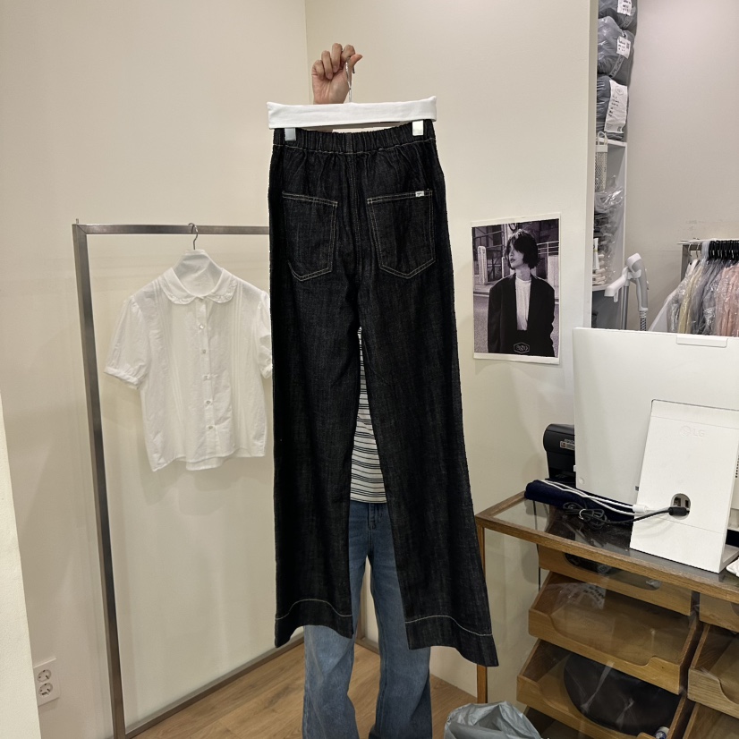 AGO直郵韓國代購㊣女裝新款休閑時尚人氣25春夏推薦牛仔褲亞麻AGO牛仔褲