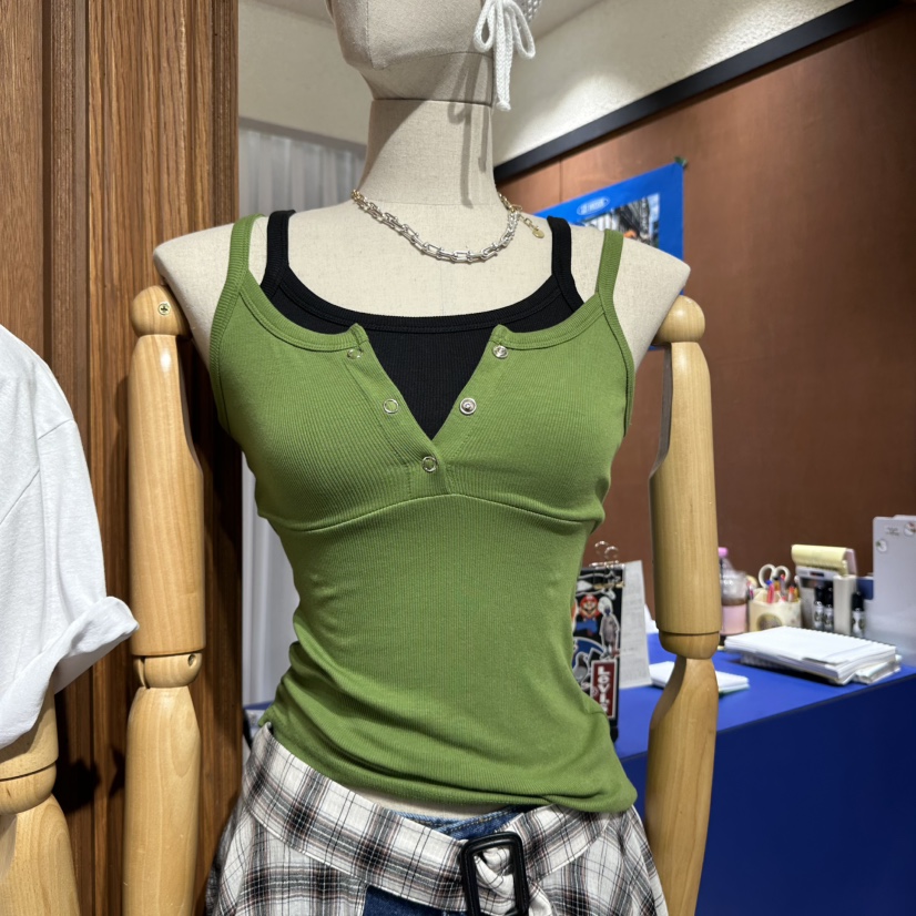 AMOUR直郵韓國代購㊣女裝新品推薦人氣時尚25春夏休閑吊帶背心AMOUR吊帶/背心圖色1