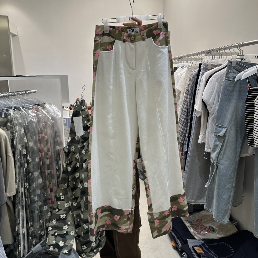 EYEL直郵韓國代購㊣女裝新品時尚熱賣休閑推薦25春夏休閑褲迷彩EYEL休閑褲