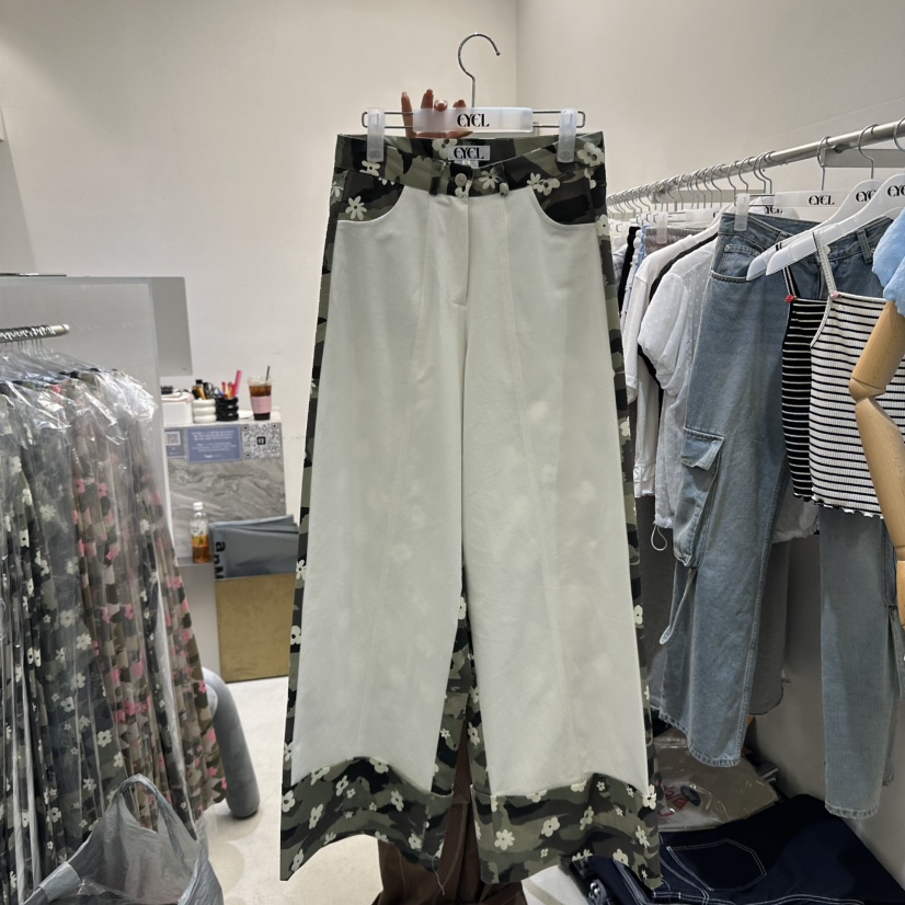 EYEL直郵韓國代購㊣女裝新品時尚熱賣休閑推薦25春夏休閑褲迷彩EYEL休閑褲圖色2