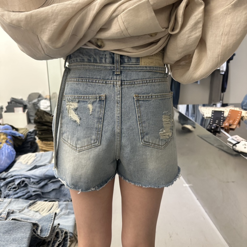 VAULT韓國直郵㊣東大門實拍女裝新款休閑時尚人氣短褲含腰帶VAULT短褲