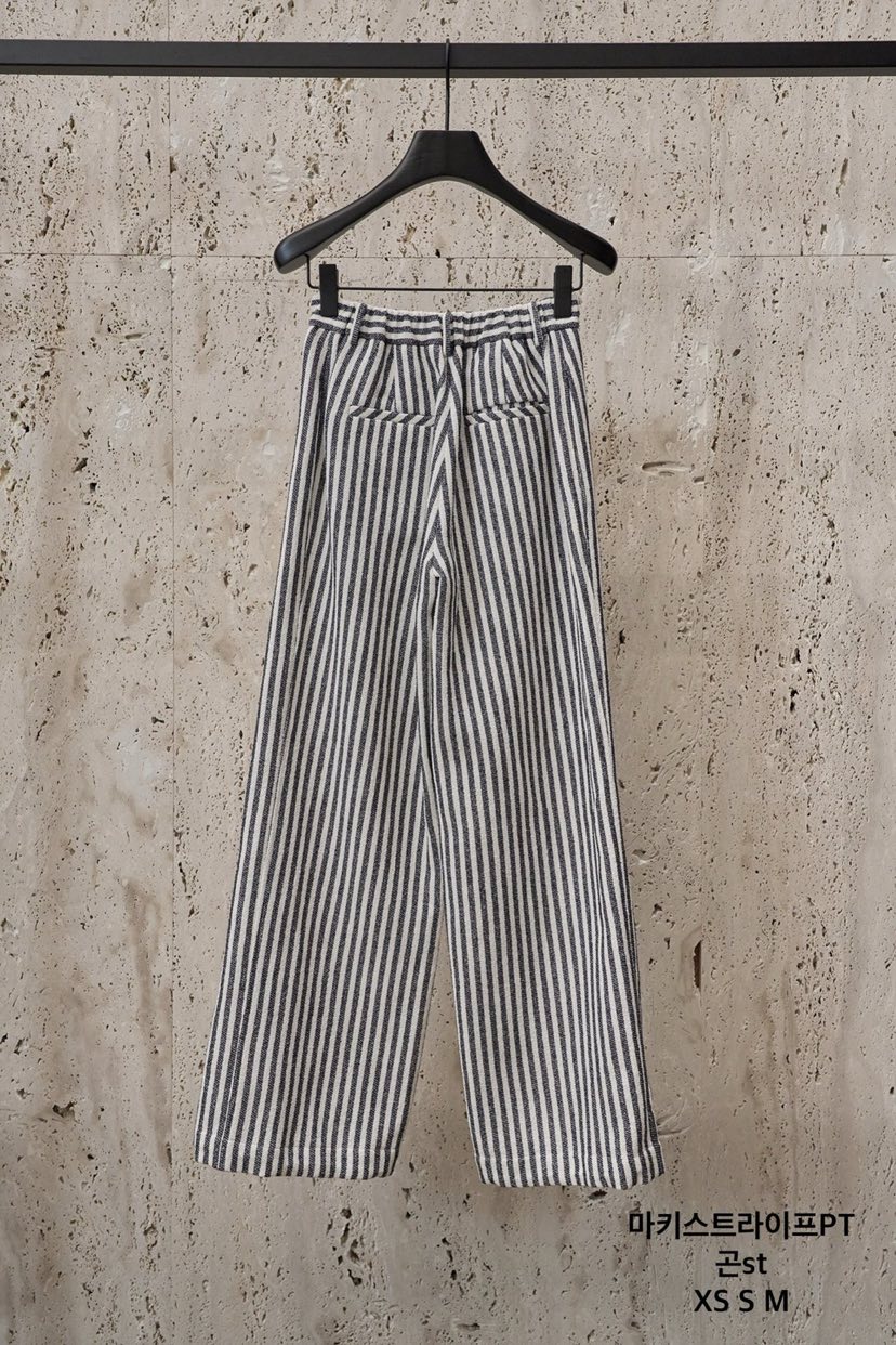 BLOSSOM韓國直郵㊣女裝新款休閑人氣25春夏熱賣時尚休閑褲條紋BLOSSOM休閑褲