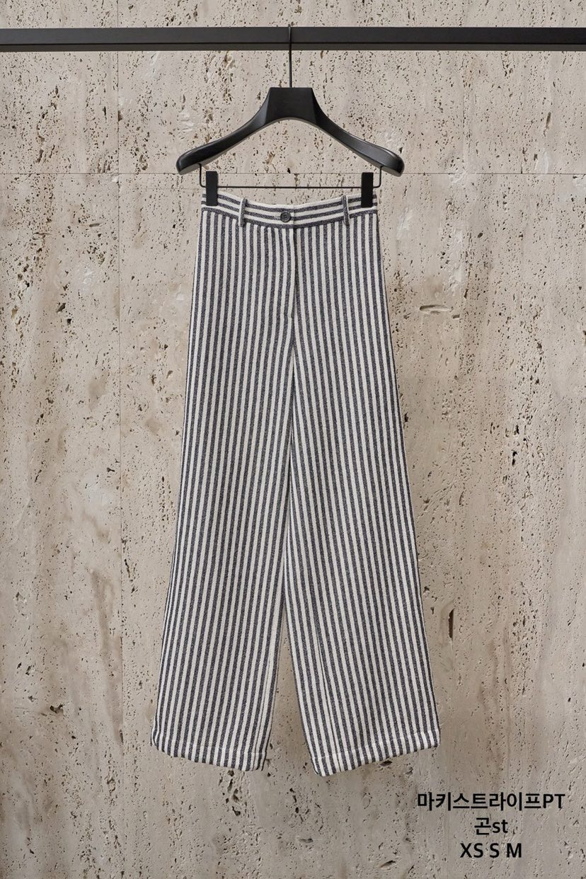 BLOSSOM韓國直郵㊣女裝新款休閑人氣25春夏熱賣時尚休閑褲條紋BLOSSOM休閑褲圖色1