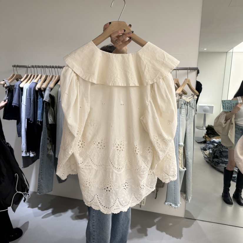 VAULT韓國㊣直郵東大門代購女裝新款人氣休閑25春夏襯衫蕾絲衫VAULT襯衫/蕾絲衫