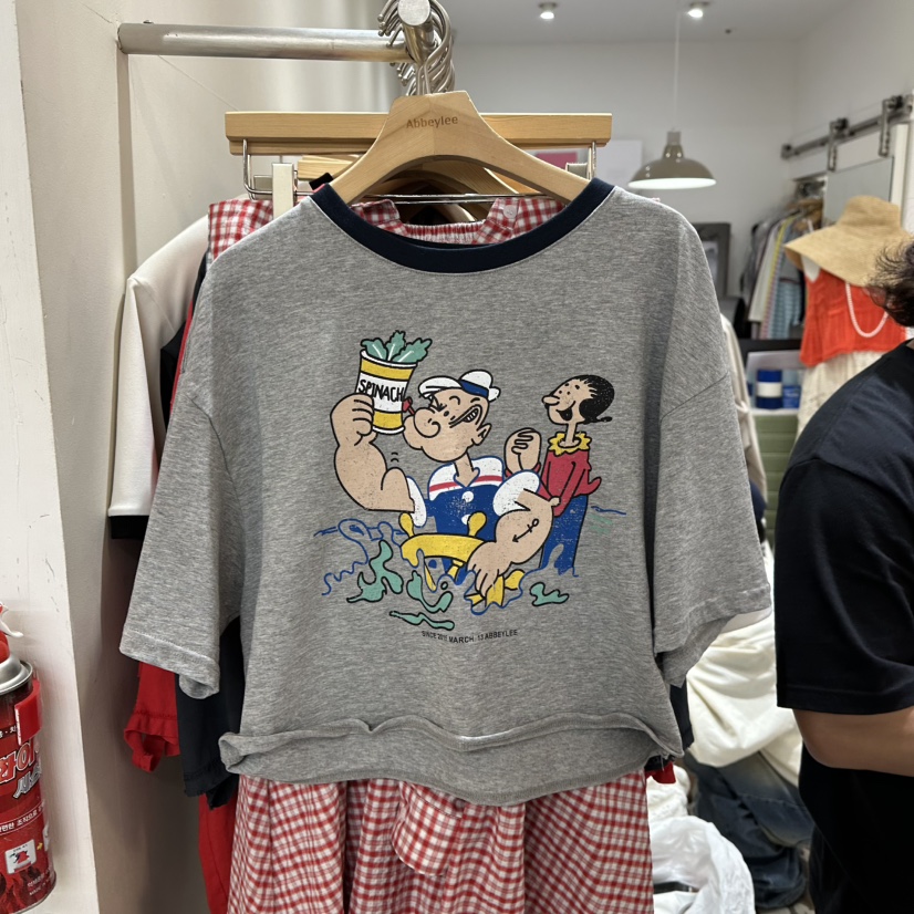 ABBEYLEE直郵韓國代購㊣女裝新品時尚熱賣休閑人氣T恤大力水手ABBEYLEET恤圖色2