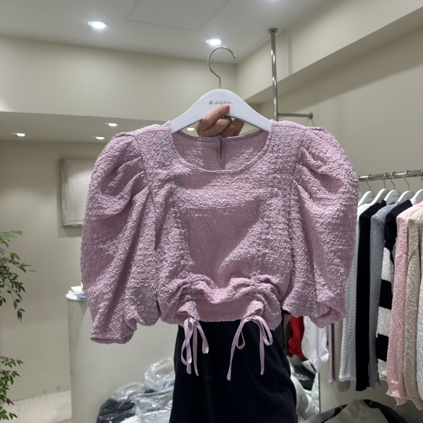 ENDOLPHIN直郵韓國代購㊣女裝新款時尚推薦25春夏襯衫蕾絲衫ENDOLPHIN襯衫/蕾絲衫圖色2
