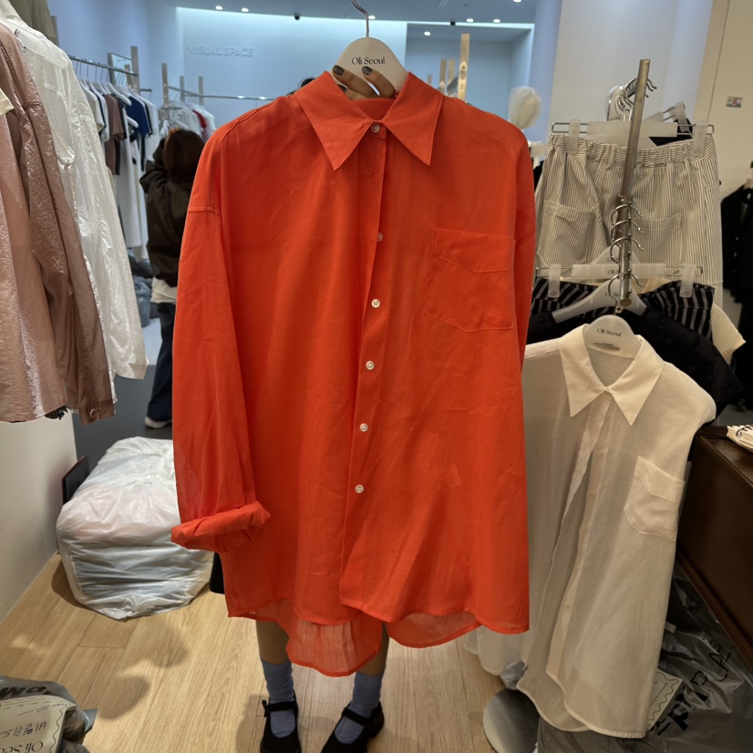 OLI SEOUL直郵韓國代購㊣女裝新品時尚25春夏襯衫蕾絲衫亞麻OLI SEOUL襯衫/蕾絲衫圖色2
